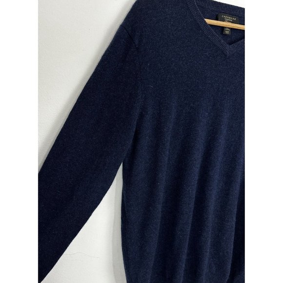 Club Room Luxury Men's Cashmere V-Neck Sweater Navy Sz L Quiet Luxury - Picture 3 of 7